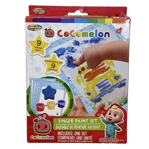 CoComelon Finger Paint Set - 9 Piece - Blue, Yellow, Red